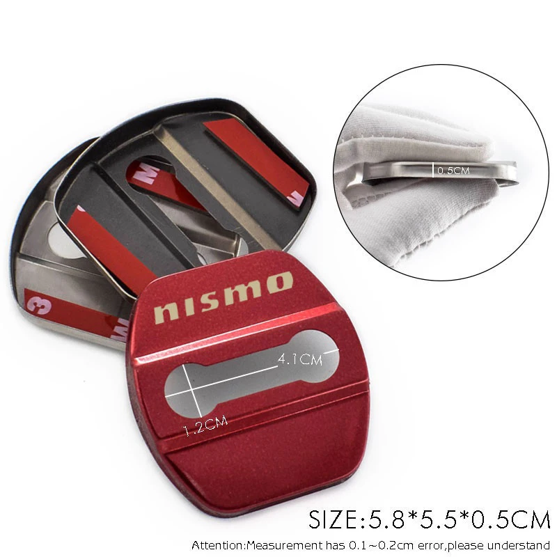 Car Door Lock Cover Protective Stainless Steel Case For Nissan nismo Emblem Badges Accessories Styling 4PCS/Lot | Автомобили и