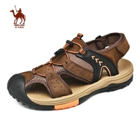camel jinge hiking sandals men summer outdoor beach leather sports water sandals calzado playa hombre buty do wody meskie