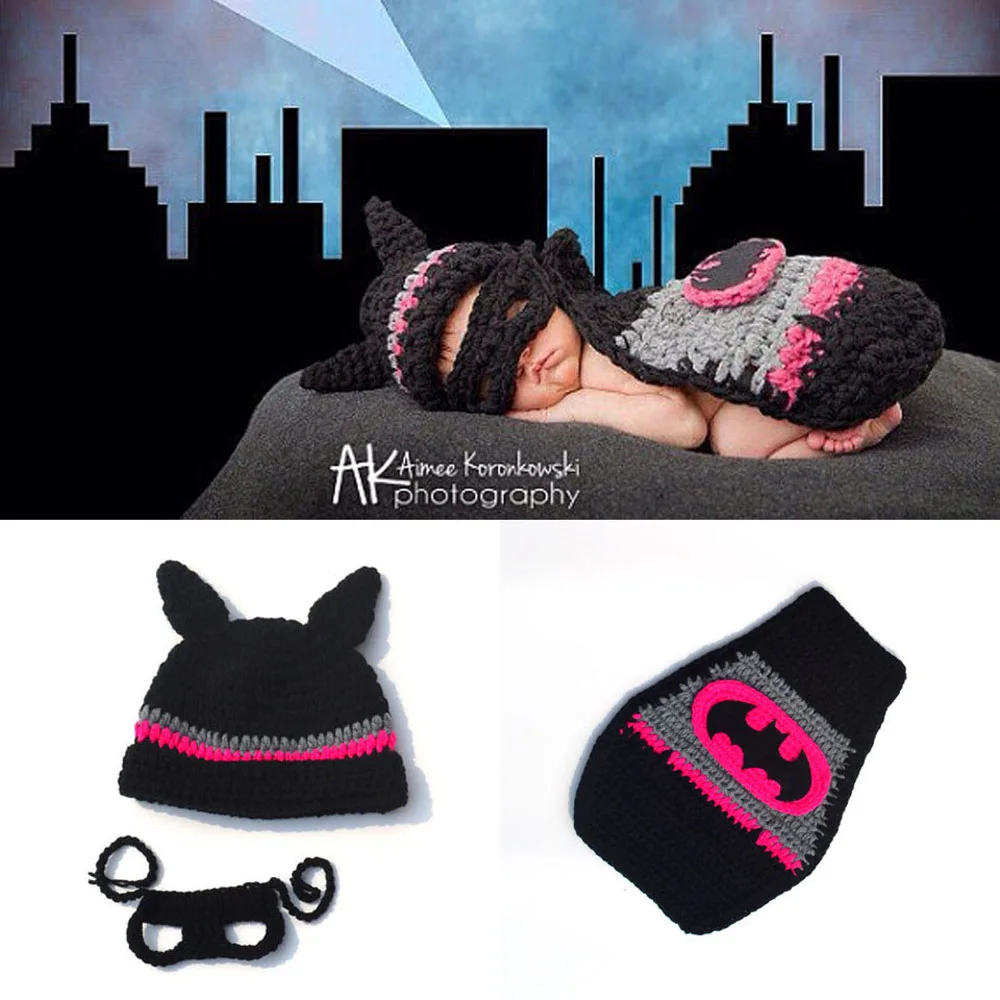New Baby Photography Props Newborn Christmas Hat with Diaper Cover Set Infant Costume Outfit Crochet Handmade Photo Prop HK01 | Детская