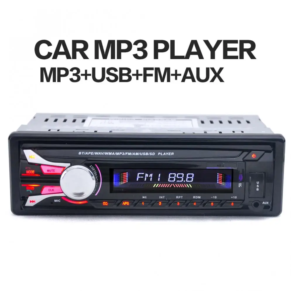 1DIN 12V Car Radio Stereo FM MP3 Player Bluetooth-compatible AUX Input with Detachable Front Panel &amp USB Port Remote Control |