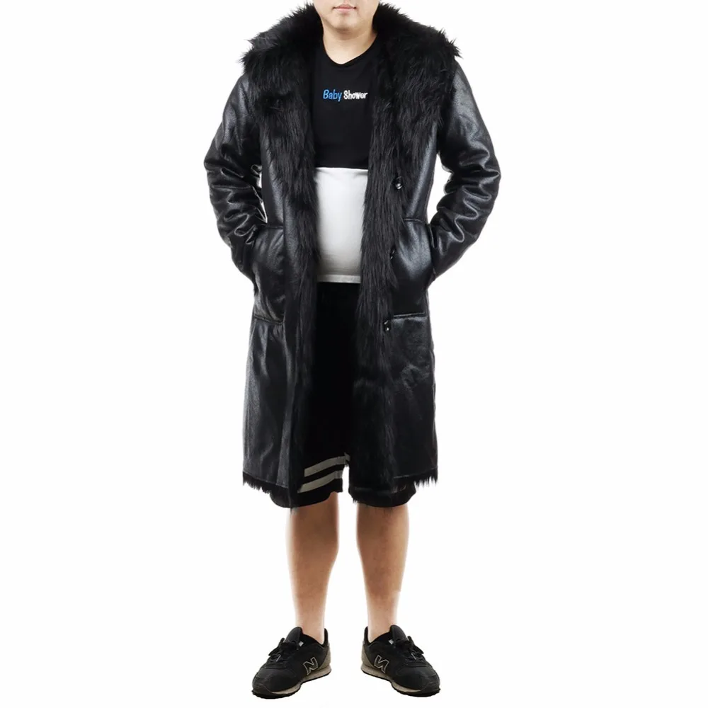 7xl размера плюс Двусторонняя мужская куртка из искусственного меха средней длины осенняя куртка зимнее пальто мужской Тренч пальто Casaco Jaqueta Masculino