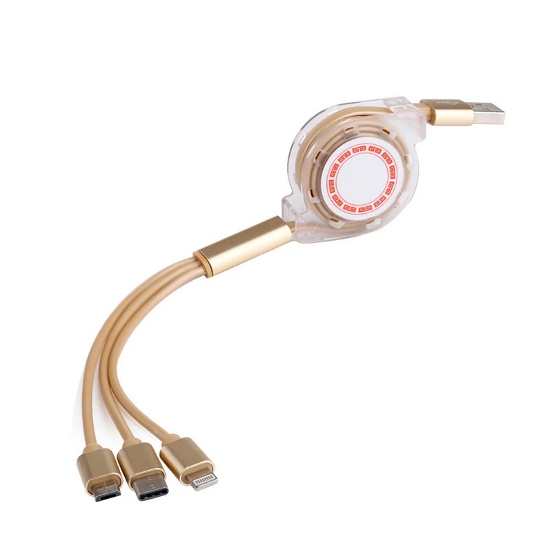 Mumesty 3-в-1 прокатки кабель передачи данных USB Смарт-кабель для зарядки телефона