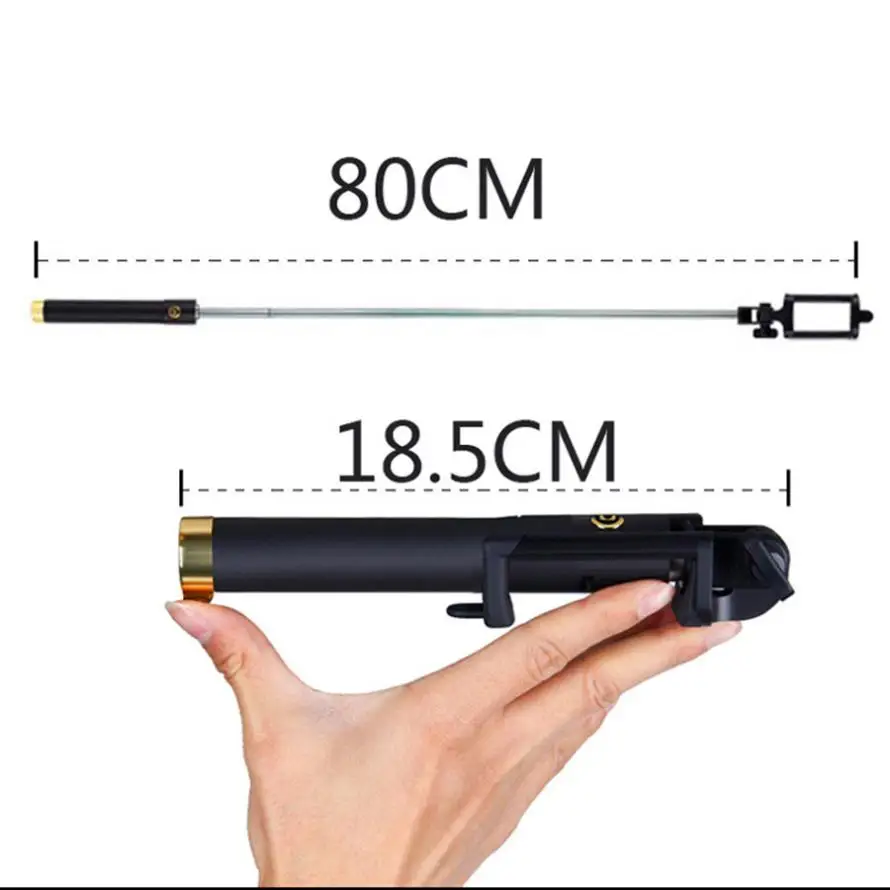 2019 New Fashion Universal Portable Handheld Self-Pole Tripod Monopod Stick For Smartphone Wired Selfie Stick For iPhone 6/6s images - 6