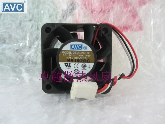 Вентилятор охлаждения для сервера AVC DB04028B12U 40*40*28 DC 12v 0.66A с двойным шаровым