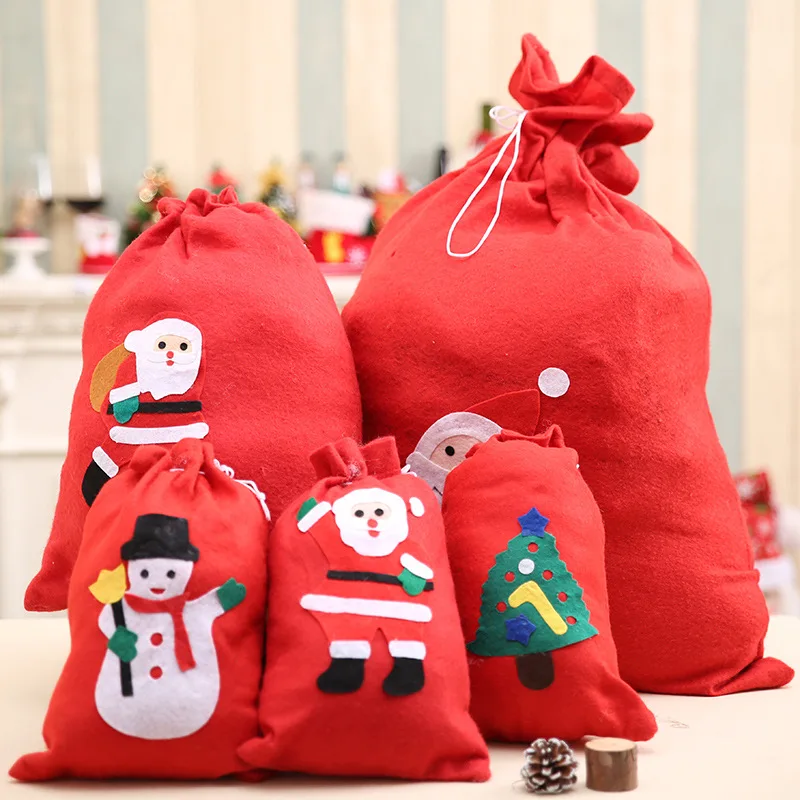 2018 Women man Drawstring Bag Packing Bag Santa Claus Small Big Christmas Gift Bags Kids Party New Year Gift Holders Bag