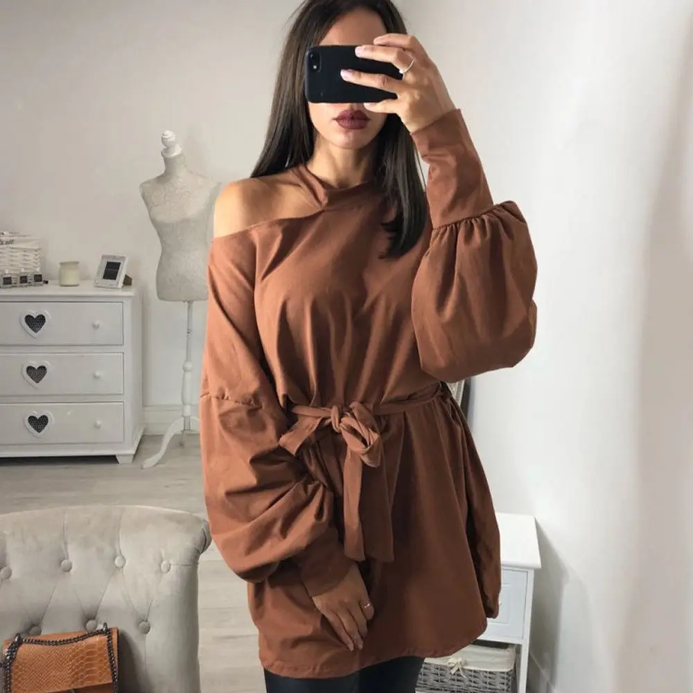 Женское платье туника с длинным рукавом Размеры S ~ XL|Женские платья| |