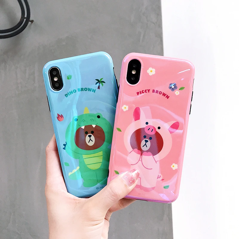 Модные милые чехлы для телефонов с рисунками животных iphone 6 7 8 Plus X XS XR XSMAX забавная