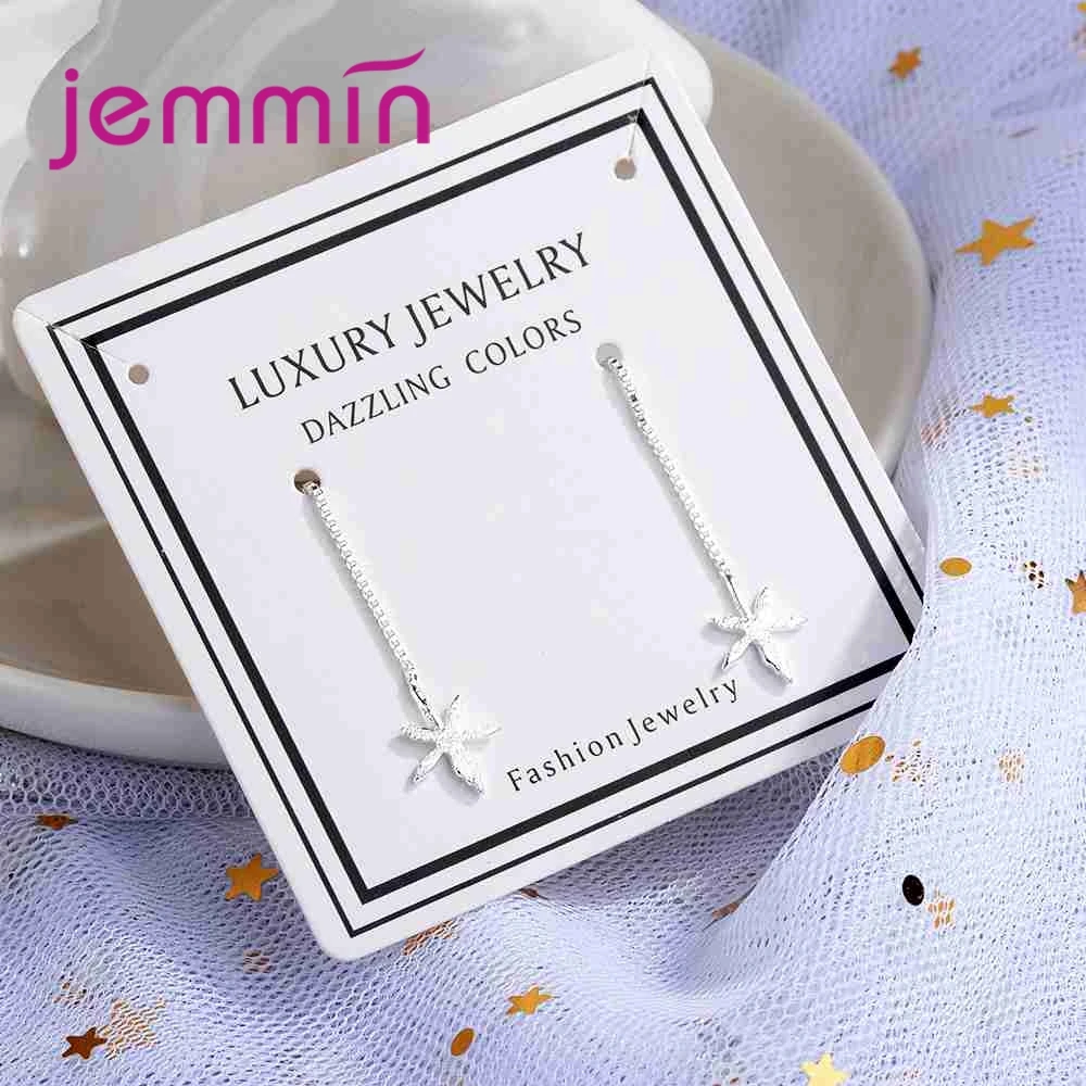 Trendy Maple Leaf Shape Pendant Chain Earrings 925 Sterling Silver Women Girl Valentine's Day Gift Factory Price Top Sale | Украшения и