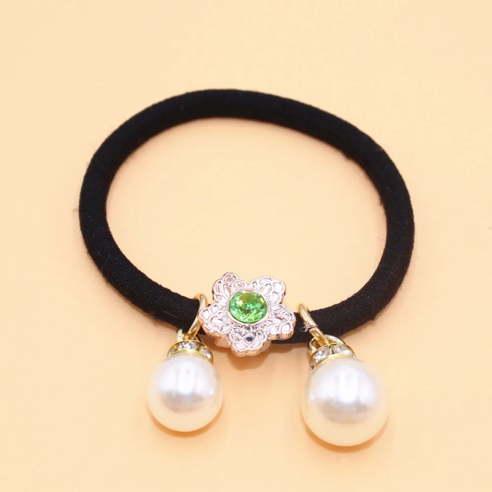 2 шт./партия бесплатная доставка модная жемчужная черная резинка для волос