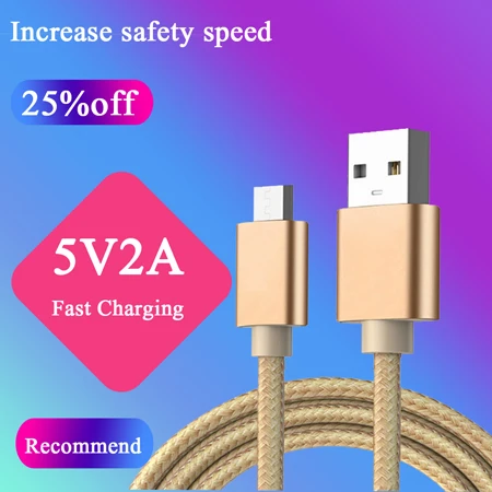 100 шт. микро USB кабель 2A Быстрая зарядка мобильный телефон зарядное устройство 1 5 2