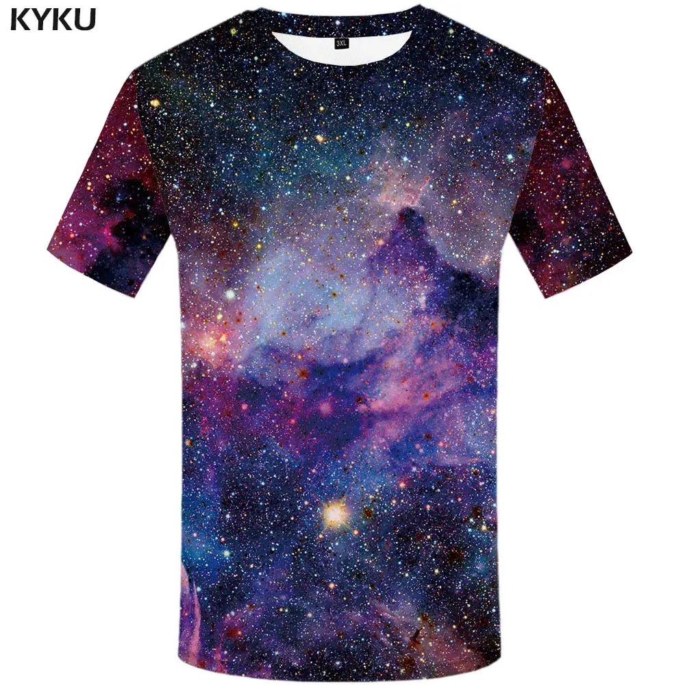 3d t shirt 06 Мужская футболка KYKU, летняя синяя футболка с 3D-принтом красных цветов и черепа, одежда в хип-хоп стиле - Цвет: 3d t shirt 06