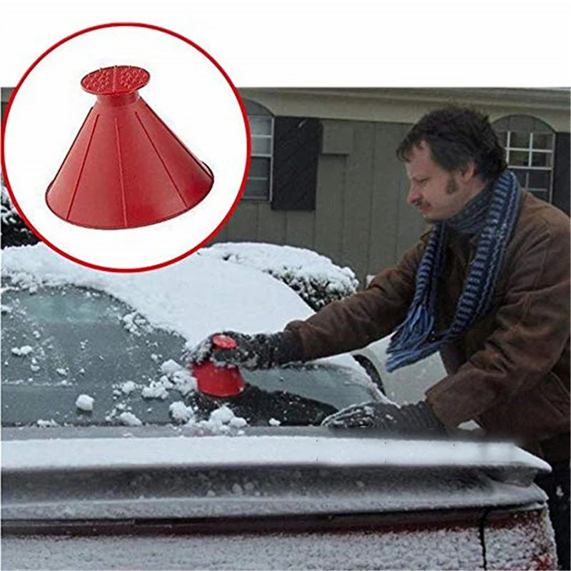 Magic Window Windshield Car Ice Scraper Cone Shaped Funnel Snow Remover Tool Scrape A Round Cleaner Glass Wiper | Дом и сад