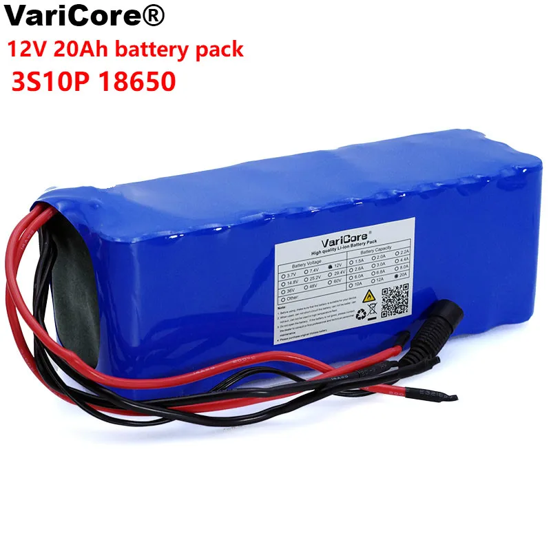 VariCore 12 в 20000 мАч 18650 литиевая батарея разряд лампы для майнинга 20A 240 Вт комплект