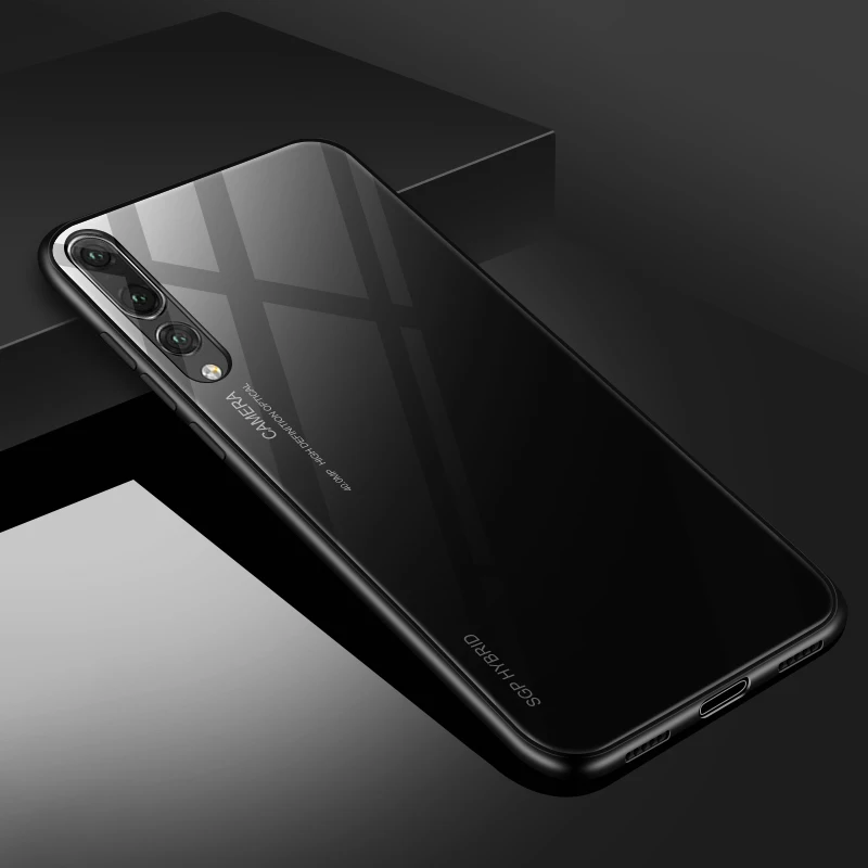 Градиентный чехол Aurora P20 Lite P30 Lite из закаленного стекла для задней панели huawei mate 20 Pro P 20 Lite p20 lite P30 Pro, разноцветный чехол