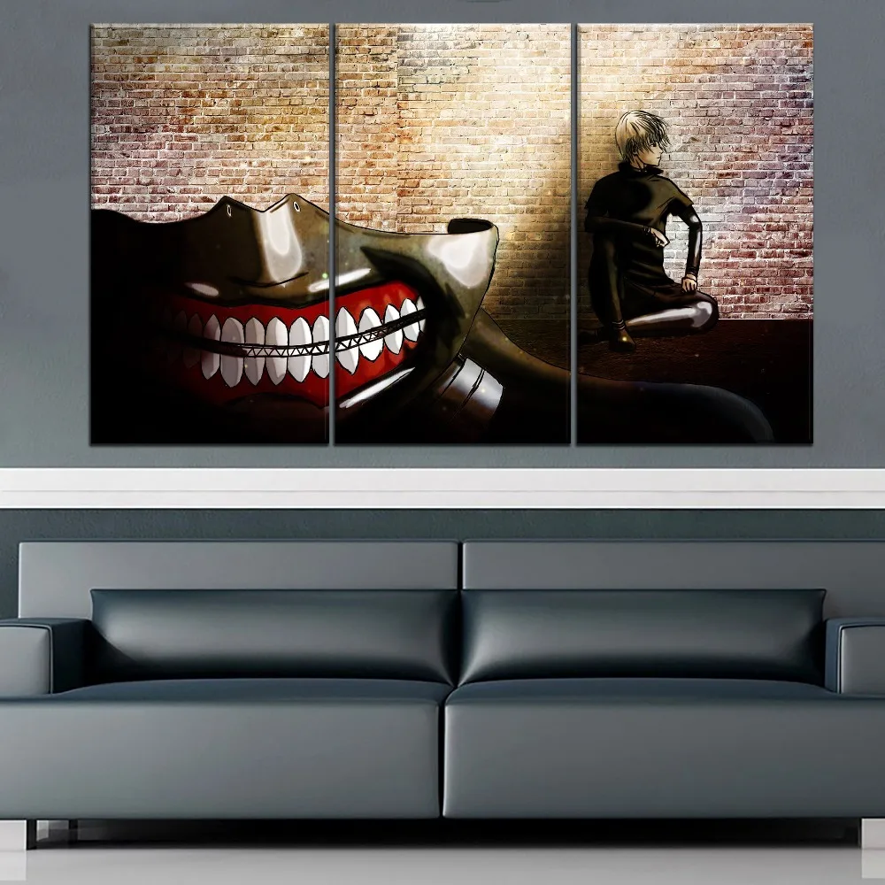 HD Print Type Painting Wall Art Decor Frame 1 Pcs Manga Ken Kaneki And Mask Poster Home Anime Tokyo Ghoul Canvas Picture | Дом и сад
