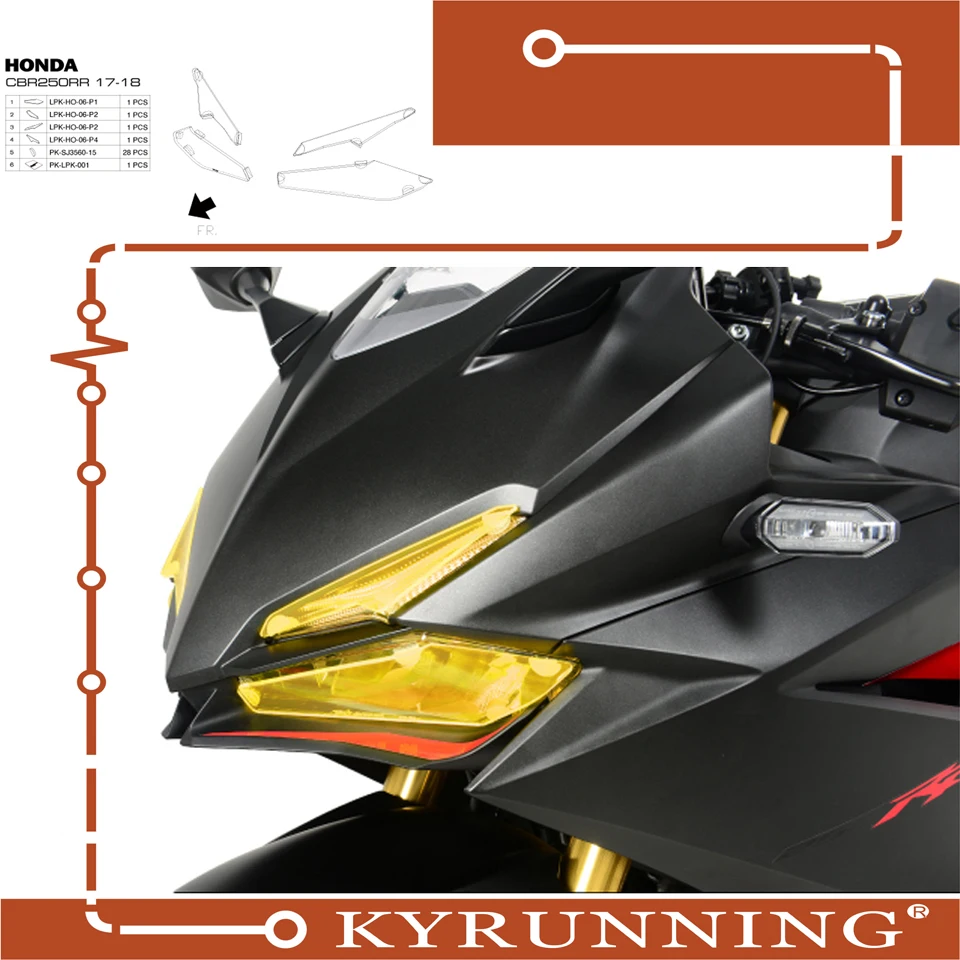 Мотоциклетные акриловые передние фары крышка экрана выстрел для HONDA CBR250RR CBR 250RR 250