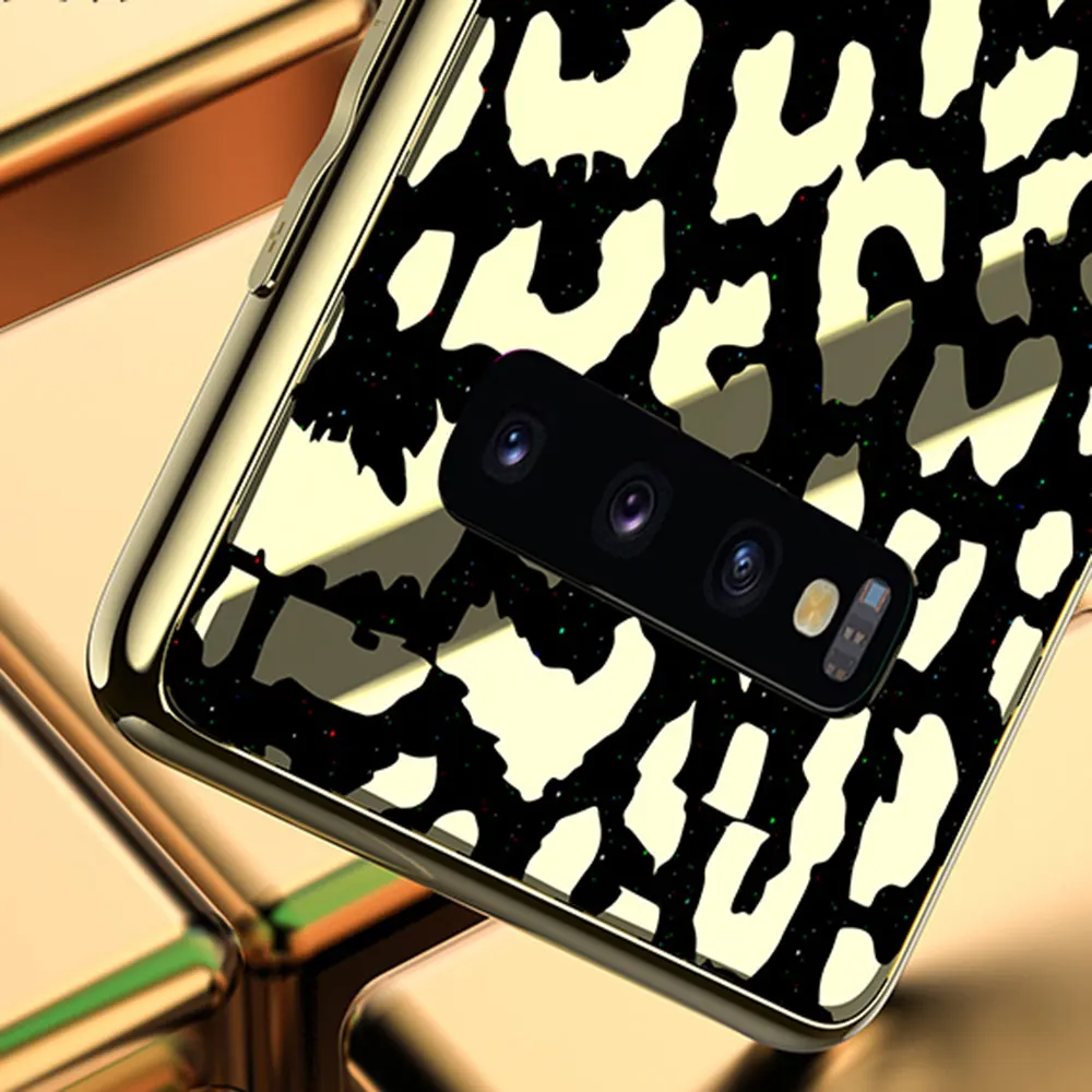 KISSCASE Leopard Phone Case For Samsung S10 S9 Plus Lite Fashion Tempered Glass Cases Note 9 Matte Back Covers |