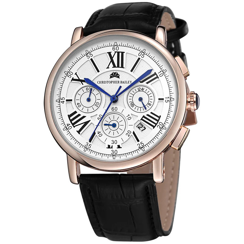 Кристофер Бейли Календарь Золотой Стали Классический Кожаный Ремешок Бизнес