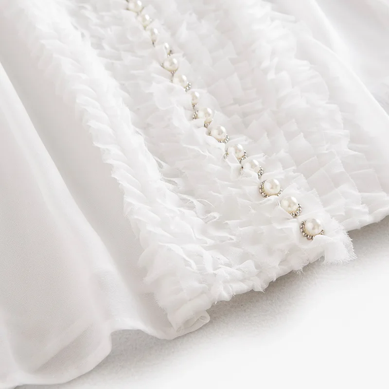 Недавно 2018 сезон: весна–лето Для женщин с длинным рукавом бисером шифоновое