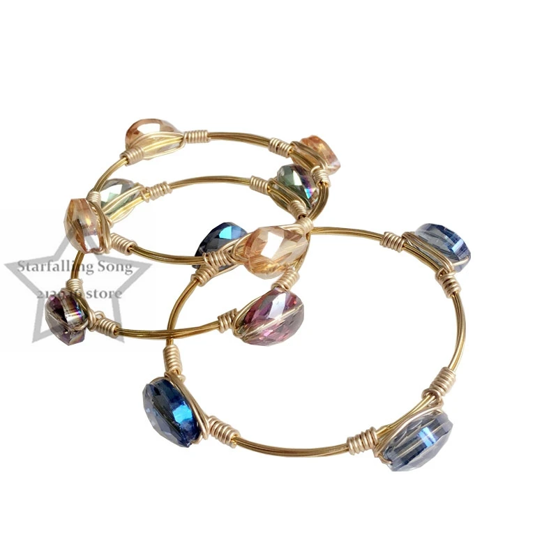 2 шт./лот оригинальный дизайн стильный женский браслет ручной работы золотой