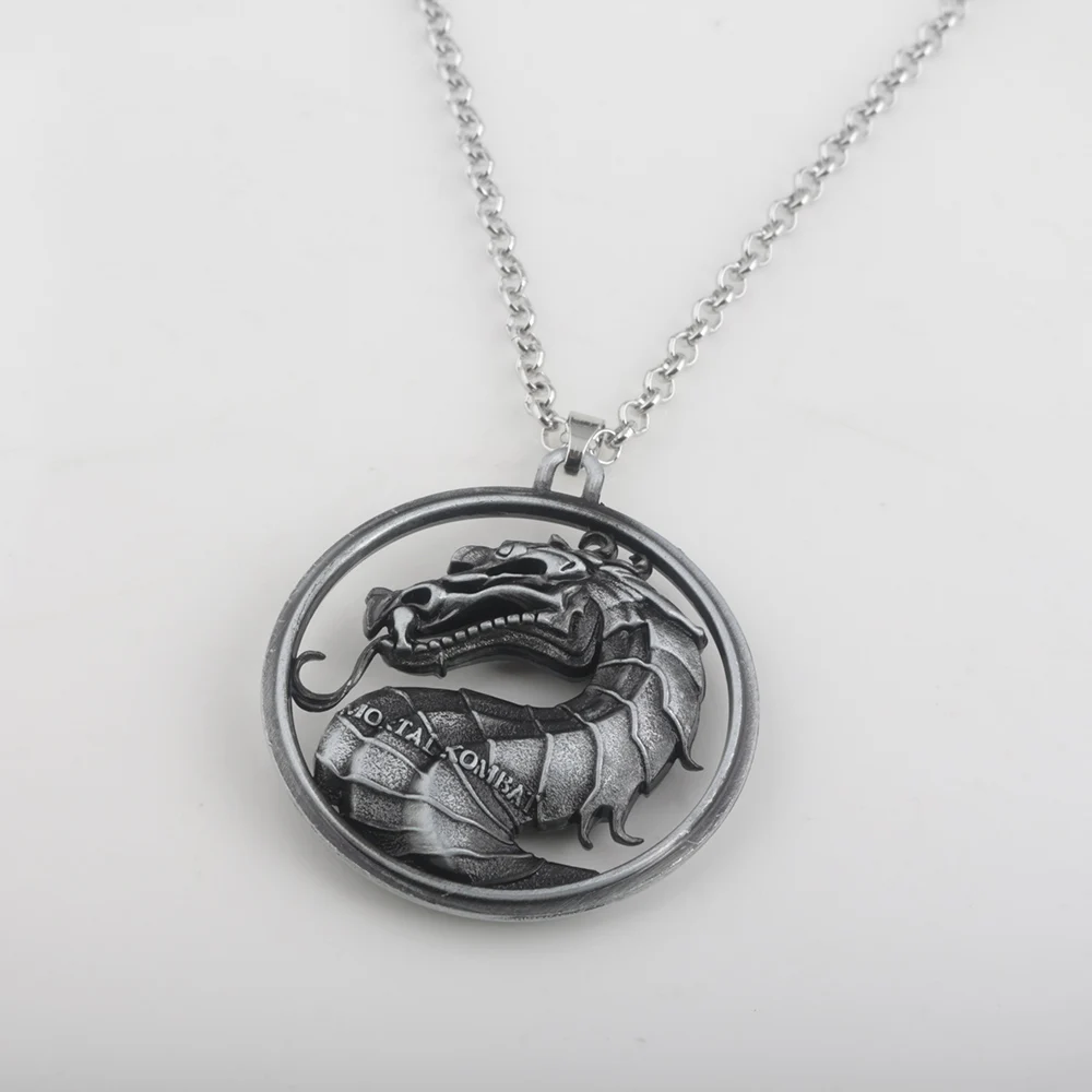 Ожерелья Midway Mortal Kombat с логотипом винтажная металлическая подвеска 2 цвета на