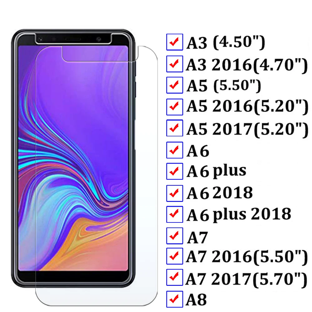 Защитное стекло a 8 для samsung galaxy 7 2017 защитное безопасное a7 6 2016 18 plus закаленное a5
