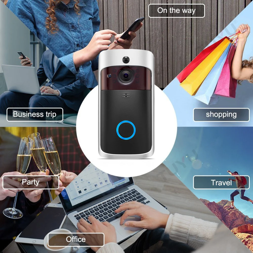 WIFI дверной звонок умный IP видеодомофон Wi Fi камера для квартиры ИК сигнализация
