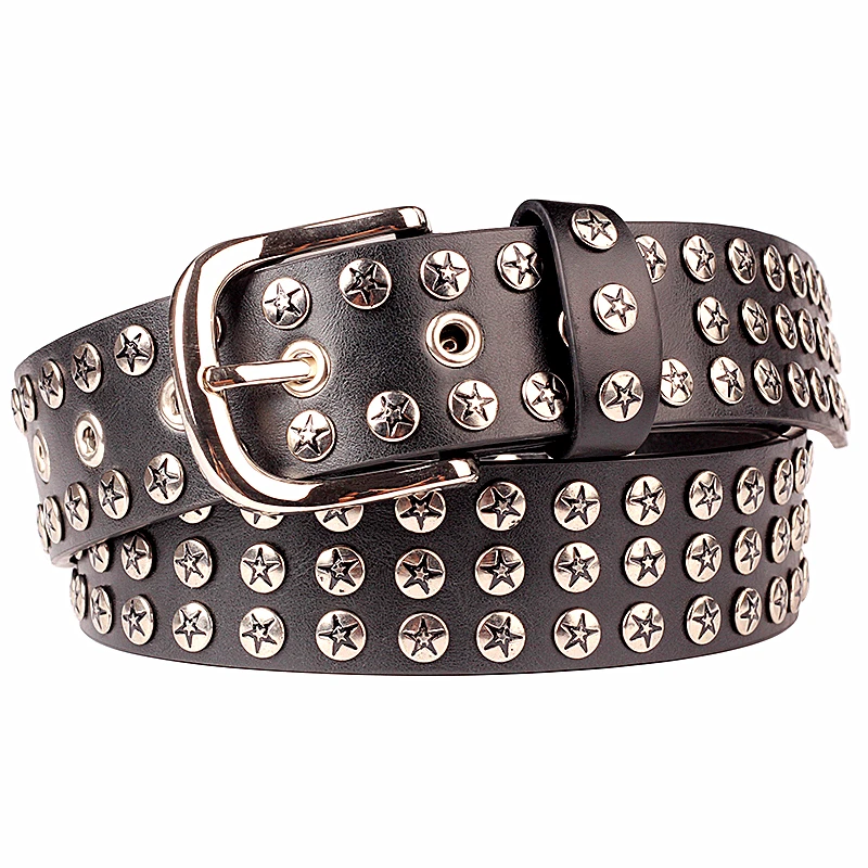 

Tidal current men Jeans belt rivet punk strap belt hiphop rivets belt vintage pin buckle