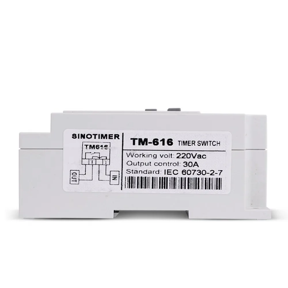 SINOTIMER TM616W-2 30A 220 в электронный Еженедельный программируемый цифровой реле времени