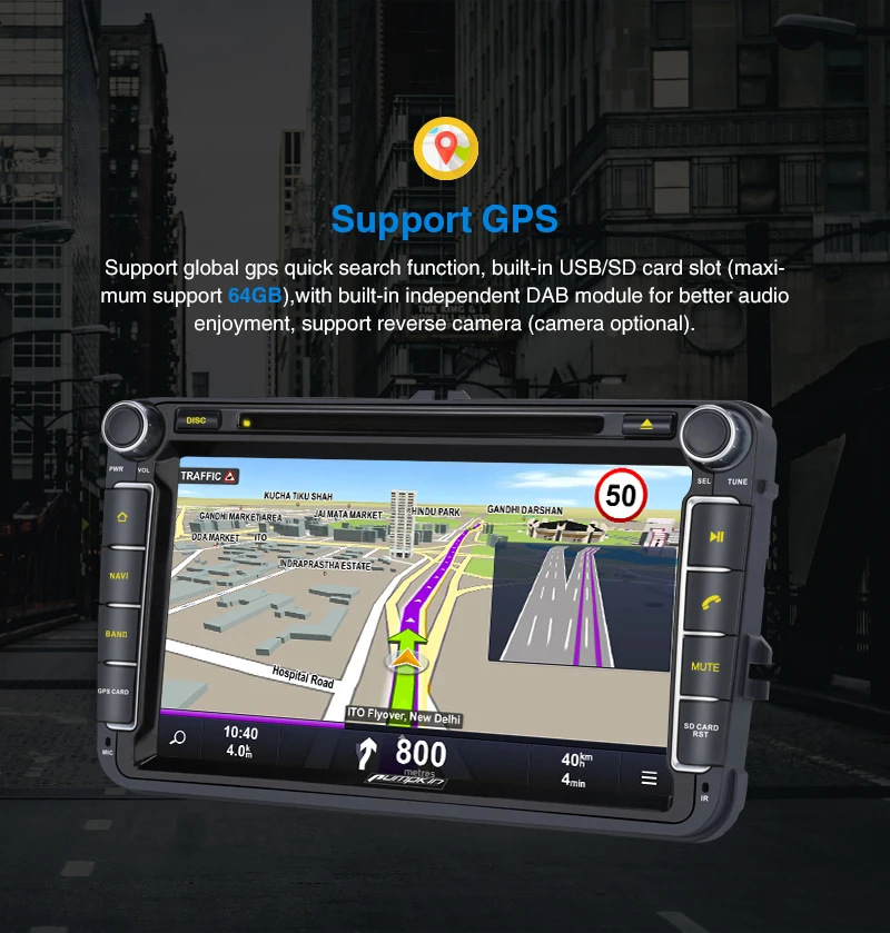 Тыква 2 Din 8 &quotАвтомобильный мультимедийный плеер Android 9 0 GPS Авторадио Стерео для