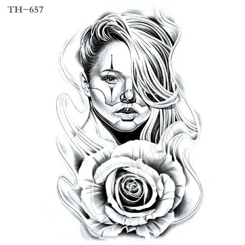 TH-657 Новое поступление, 21X15 см, Плачущие женские Временные татуировки, временные наклейки, боди-арт, водонепроницаемые#112 - Цвет: TH-657
