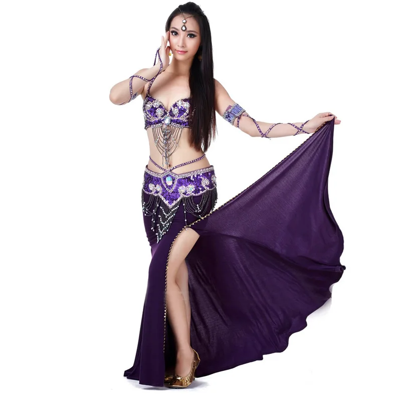 Сценический роскошный набор костюма для танца живота одежда 4 шт. костюм из