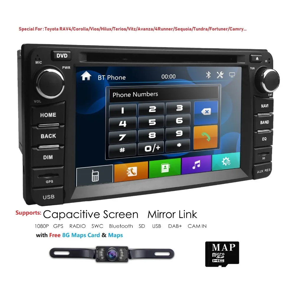 Hizpo 6 2 дюймов Автомобильный dvd плеер для Toyota универсальный RAV4 COROLLA 2000 2006 CAMRY VIOS HILUX