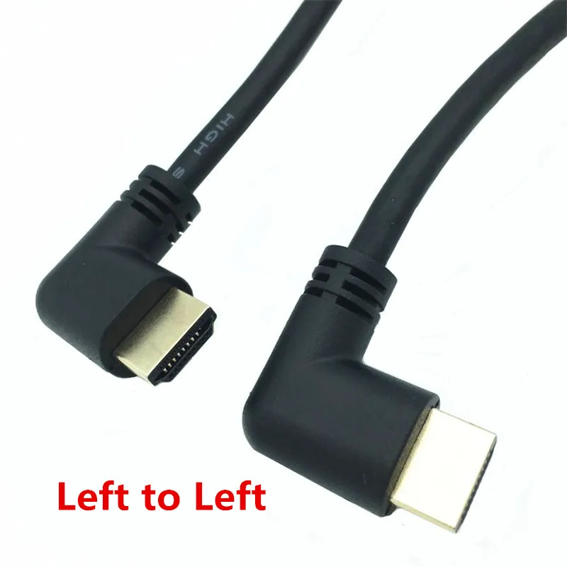 Left to Left Левый и правый угловой HDMI 2,0 штекер HDMI правый левый локоть мужской удлинитель 15 см 50 см 1 м, HDMI 2,0 в Угловой кабель 4K* 2K@ 60 Гц - Цвет: Left to Left