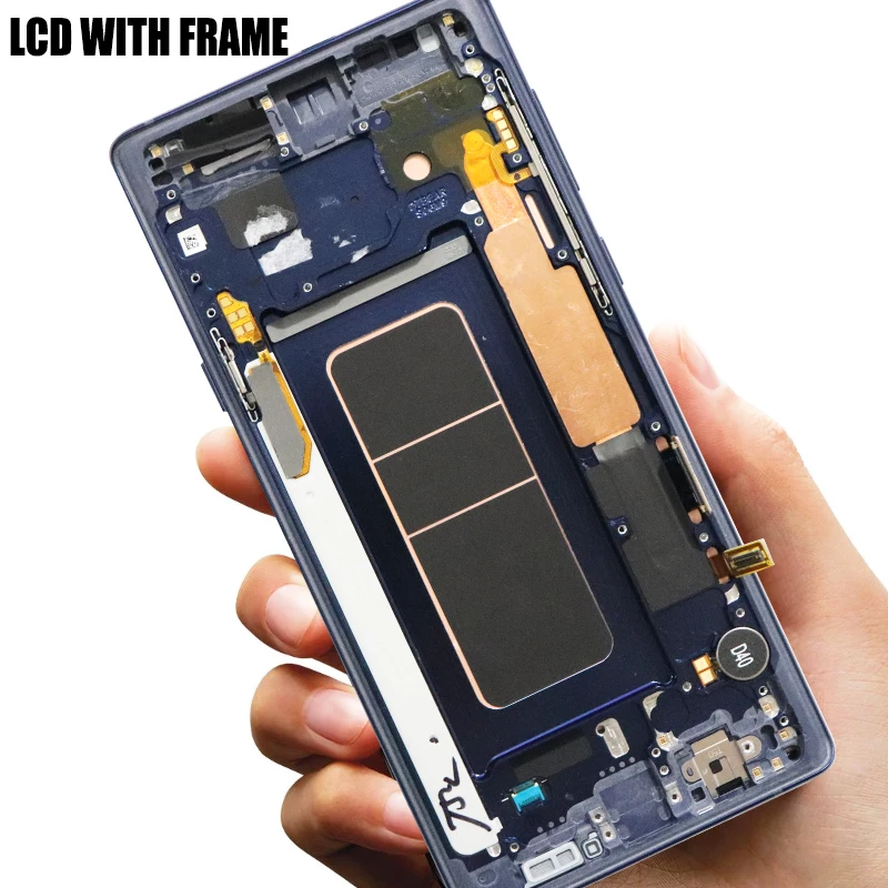 Оригинальный супер AMOLED 6 4 ''lcd с рамкой для SAMSUNG GALAXY Note 9 Note9 N960F дисплей