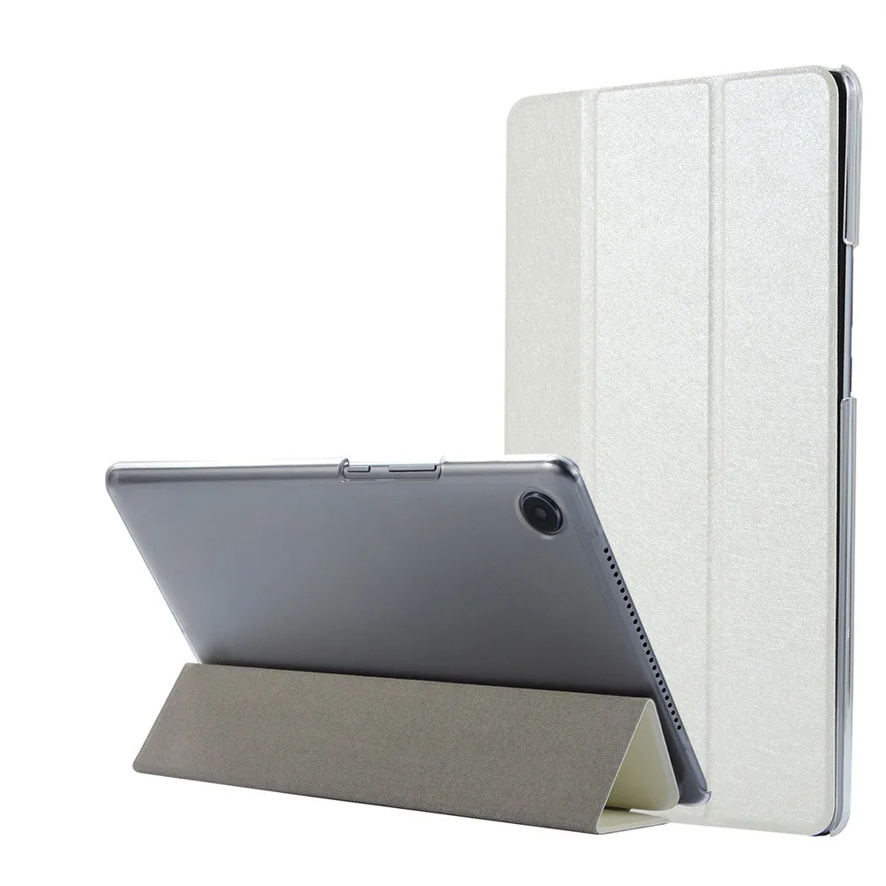 Beige Чехол для планшета, откидная крышка, складная, 8,4 дюймов, для huawei MediaPad M5, кристально прозрачный кожаный чехол, набор кронштейнов для защиты от падения - Цвет: Beige