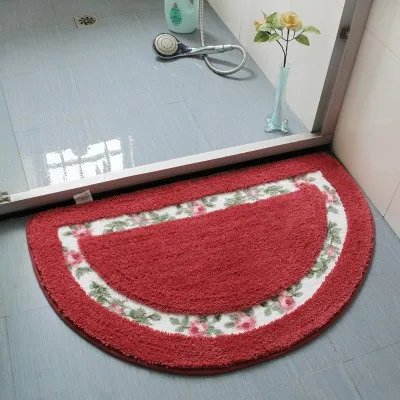 hongse banyuan Ковёр для ванной комнаты в пасторальном стиле, ковер для спальни, 1 шт., домашний декор, нескользящий коврик для ванной Alfombra, Противоскользящий коврик, розовый, синий, красный, овальный коврик для ванной - Цвет: hongse banyuan
