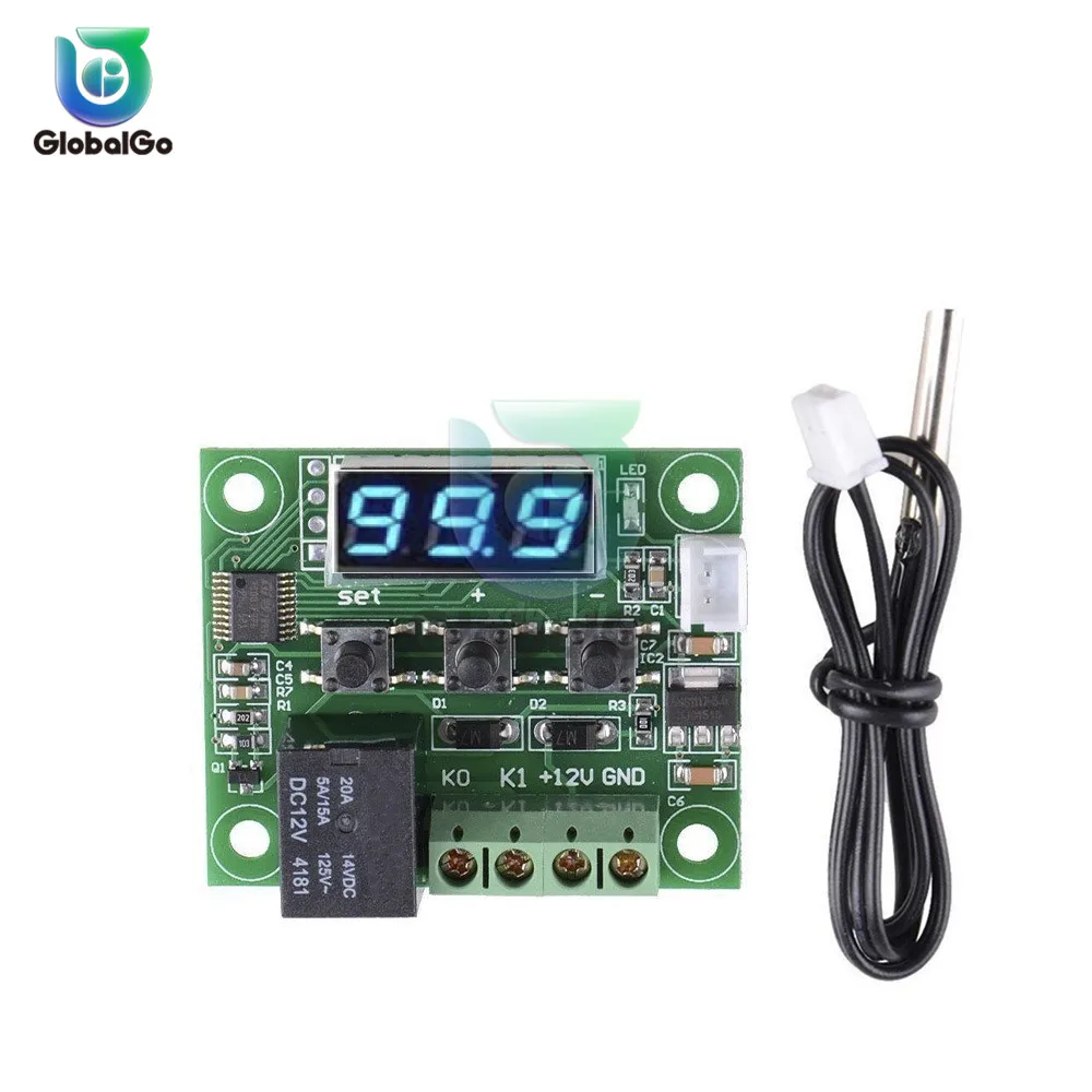 W1209 термостат + чехол DC 12V -50-100C цифровой контроль температуры lear датчик контроля