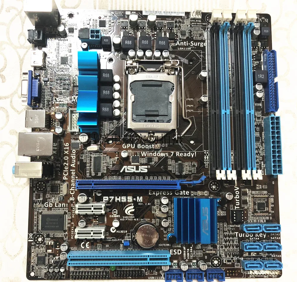 Разъем P7H55 LGA 1156 для ASUS P7H55-M оригинал настольного ПК Intel H55 материнская плата DDR3 u-ATX |