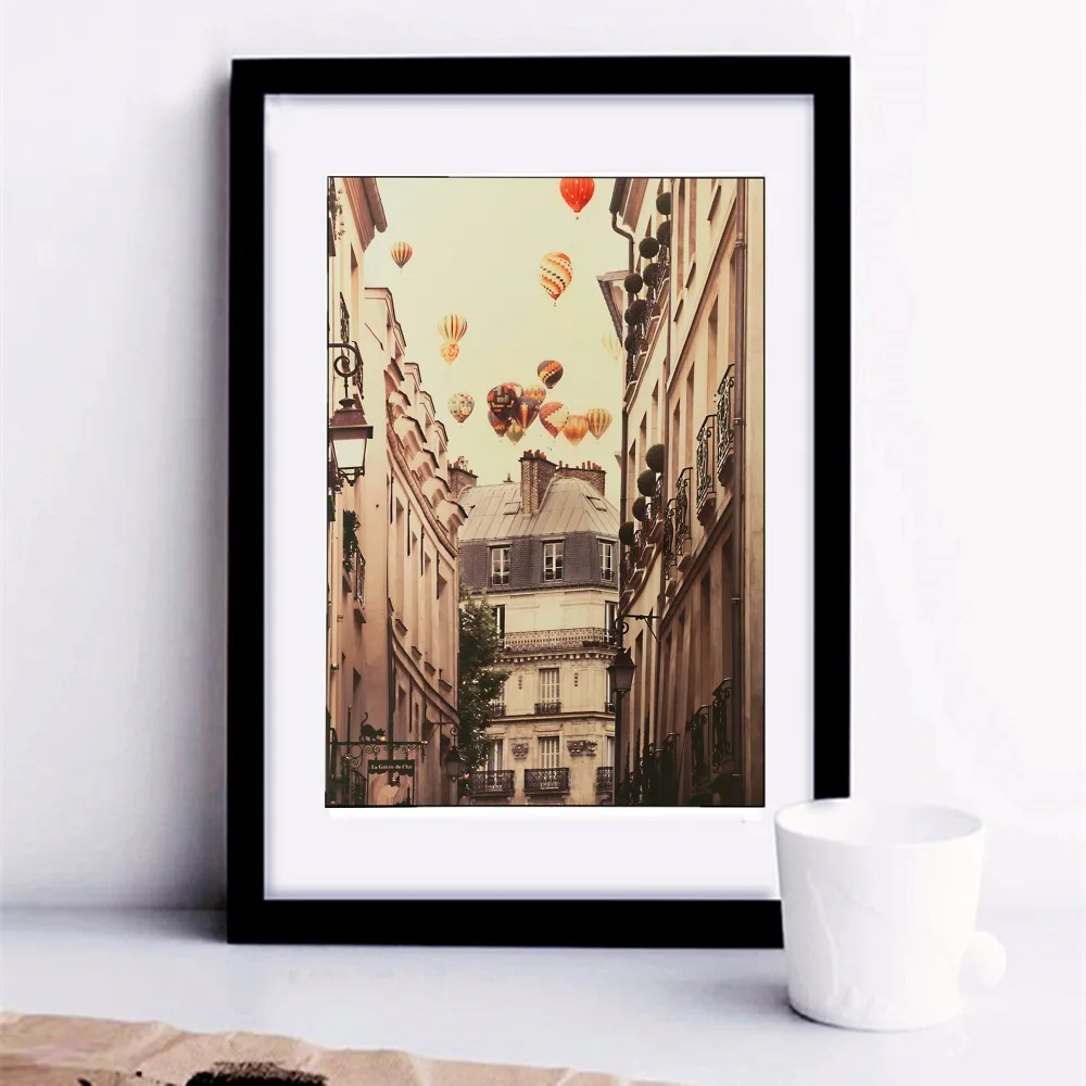 

Paris Street Balloons Vintage Picture Cotton Canvas Posters and Prints Cloth Print Wall Art Home Decor Picture