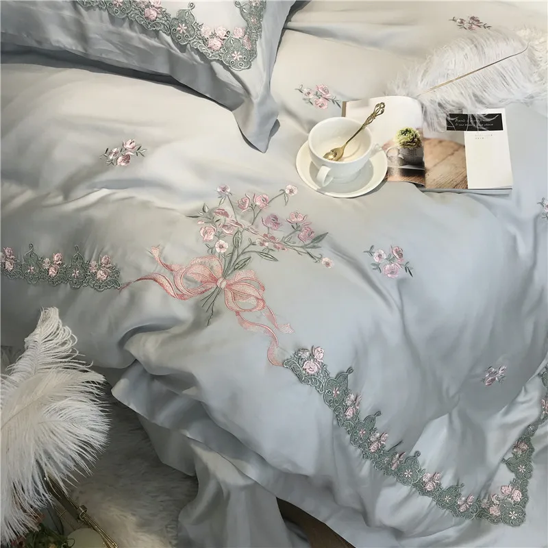 Светильник/5 шт. набор шелковых постельных принадлежностей с цветочной