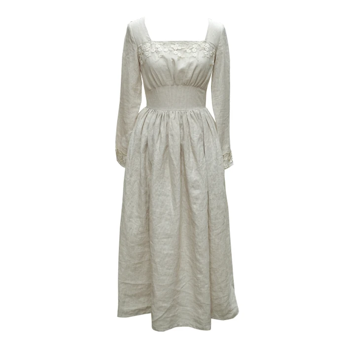 Женское длинное льняное платье в клетку с оригинальным дизайном|long linen dresses|linen