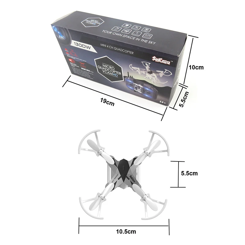 SBEGO 130DW Мини Drone С Камерой HD WIFI FPV Вертолет quadcopter раза портативный 4ch 6 оси гироскопа