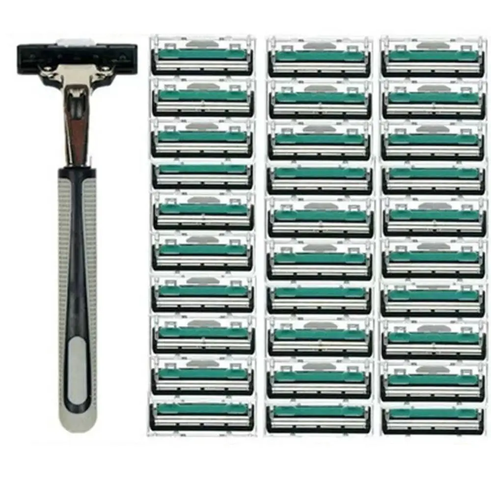 Manual Razor01 Ручная Мужская бритва, безопасная бритва, двухслойная бритва, бритва для тела и лица, бритвенный инструмент, лезвия для стандартной бороды, бритва, триммер - Цвет: Manual Razor01
