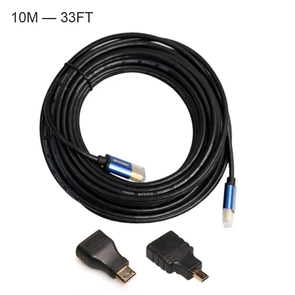 Aluminum Alloy HDMI Cable Kit Set 1M -15M To Mini / Micro Adaptor 1.4 Version AV HD 3D For PS3 Xbox HDTV | Электроника