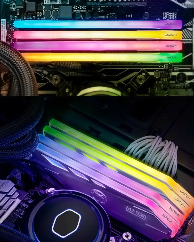 MAXSUN RGB ram ddr4 8 Гб 3000 МГц Настольный алюминиевый сплав 288pin s 1 2 V модуль быстрого