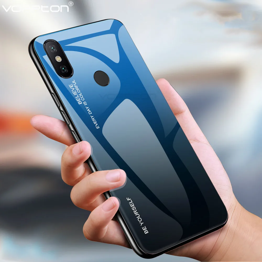 Градиентный чехол из закаленного стекла для телефона Xiaomi Redmi Note 7 Pro 6 5 pro Plus задняя