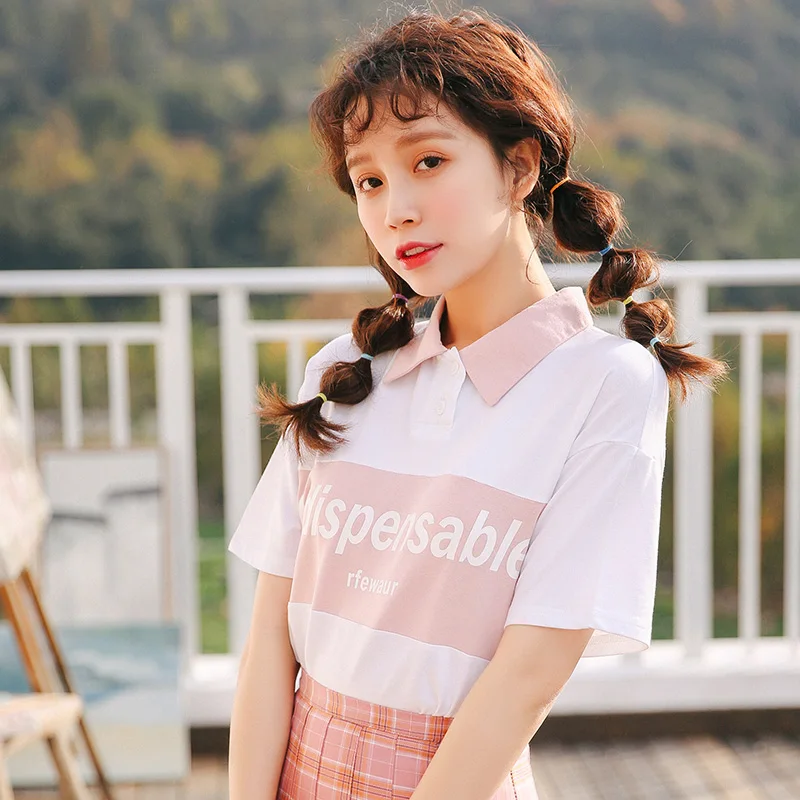 Женские летние топы 2019 harajuku kawaii одежда белая рубашка корейская мода письмо