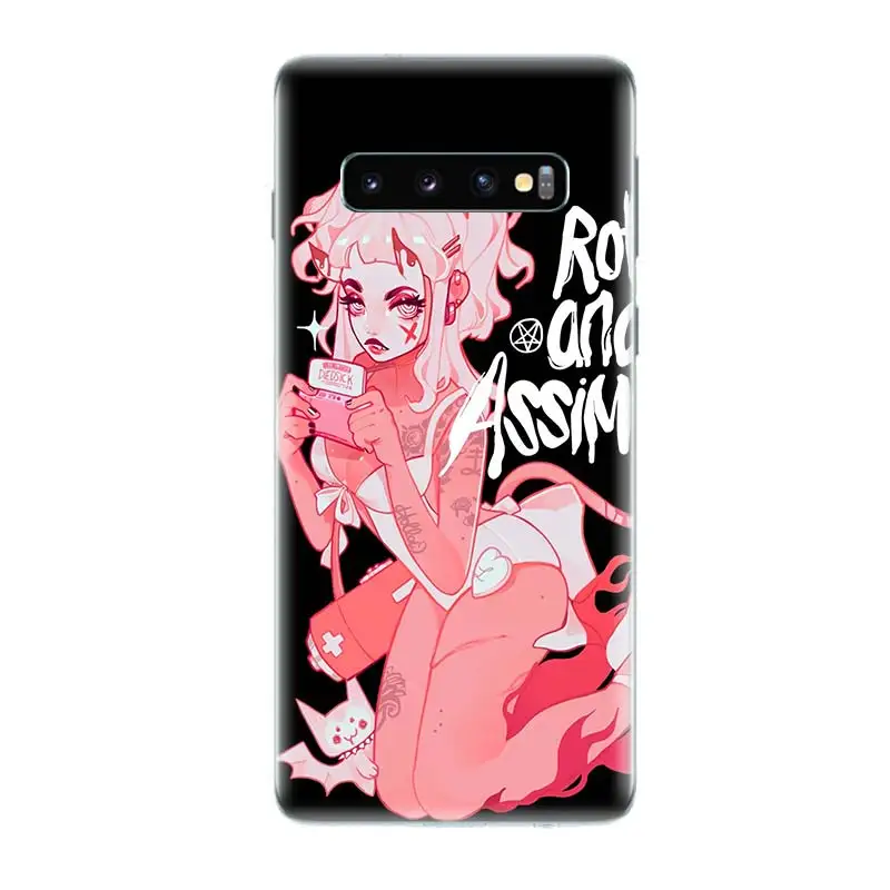 Дьявол модная одежда для девочек Бисер украшения samsung Galaxy S9 S8 A6 A8 Note 9 8 S7 S6 край J4 J6 +