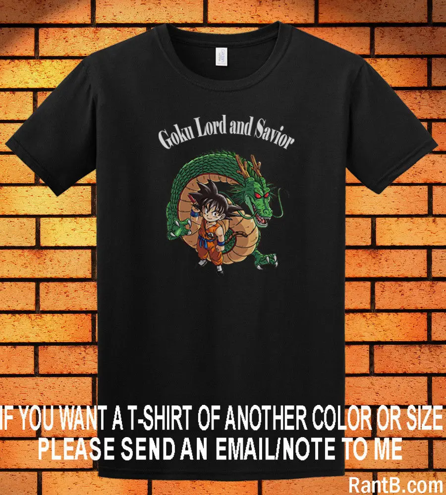 Новая забавная футболка из аниме Dragon Ball Z Goku Lord and Savior Размер S до 3XL 2 Бесплатная